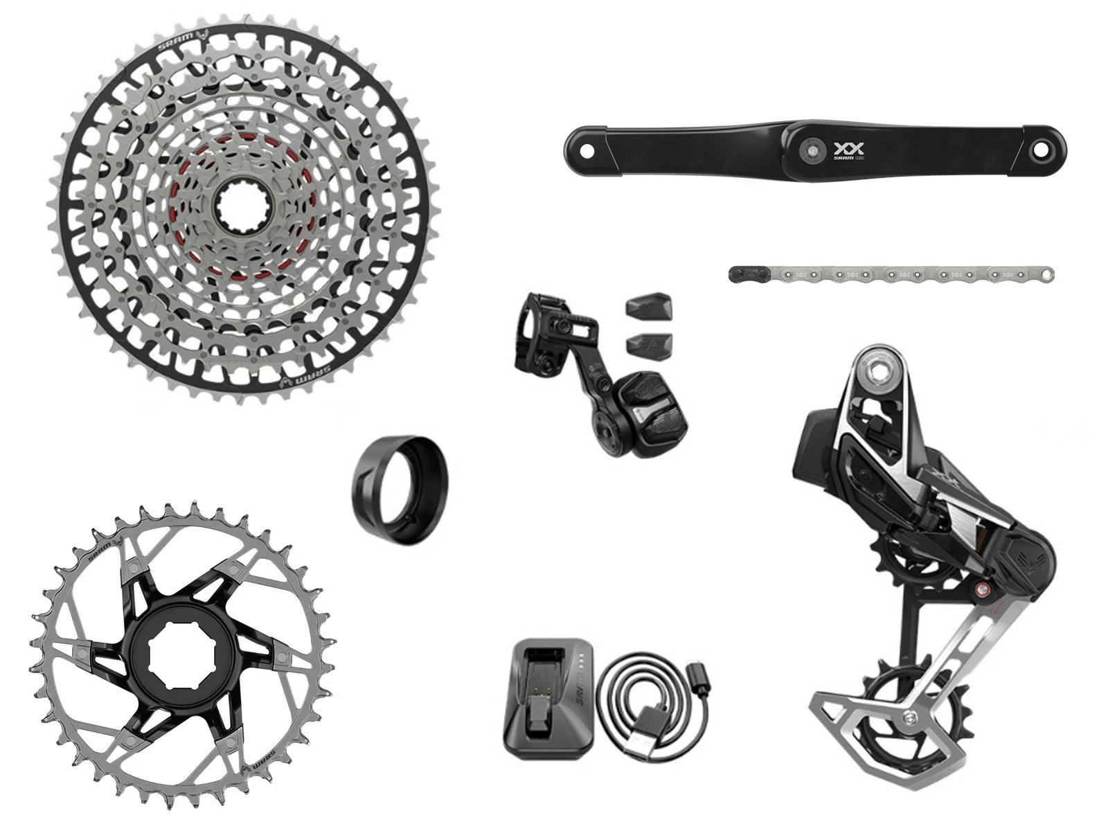 SRAM Groupe Complet XX T-TYPE EAGLE Brose E-VTT 104 BCD 12v 36 Dents 10-52 3 SRAM Groupe Complet XX T-TYPE EAGLE Brose E-VTT 104 BCD 12v 36 Dents 10-52